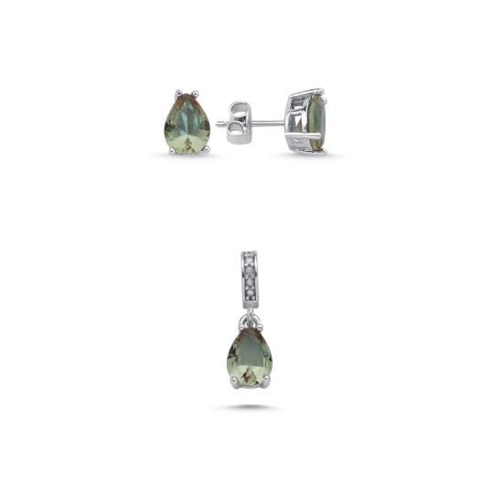 Wolesale 6x8mm Teardrop Zultanite CZ Solitaire Set