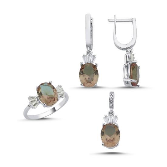 Wolesale Oval Zultanite & CZ Set