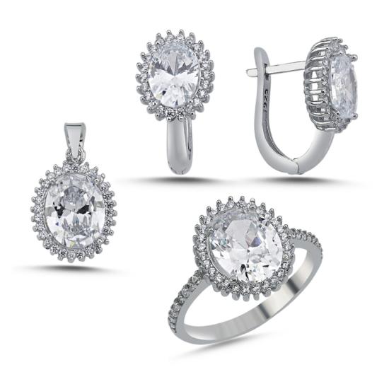 Wolesale Oval Halo CZ Set