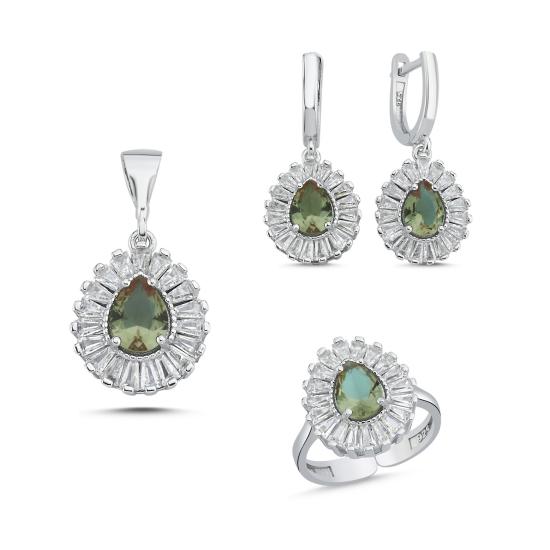 Wholsale Zultanite & Teardrop Baguette CZ Adjustable Set