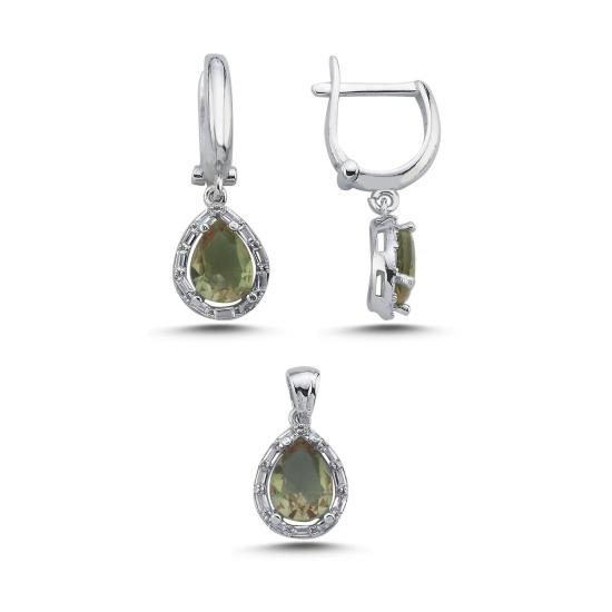 Wholesale Teardrop Zultanite & Halo Baguette CZ Set