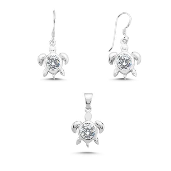 Wholesale Turtle Solitaire CZ Earrings