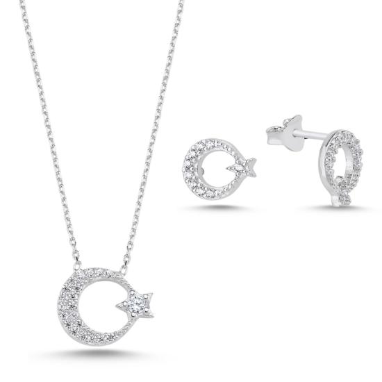 Wolesale CZ Star and Crescent Set