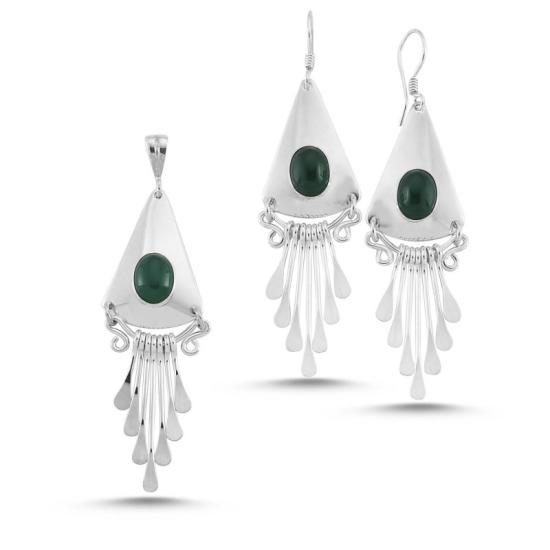 Wolesale Green Agate Stone Handmade Set