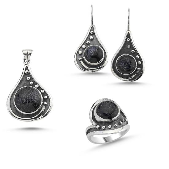 Wolesale Blue Goldstone Handmade Set