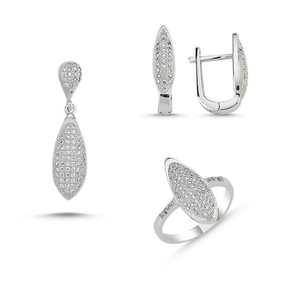 Wolesale Set with CZ: Ring, Earrings and Pendant