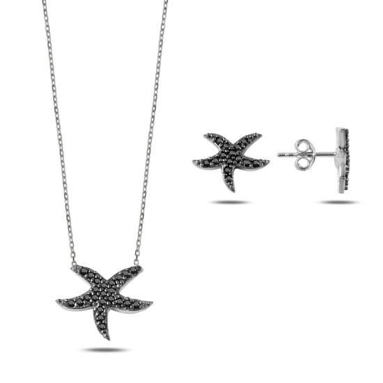 Wolesale Black CZ Starfish Set