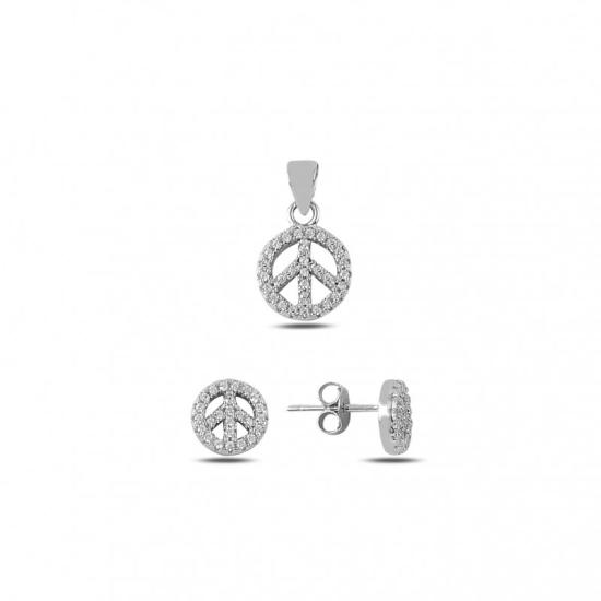 Wolesale Cz Peace Sign Set