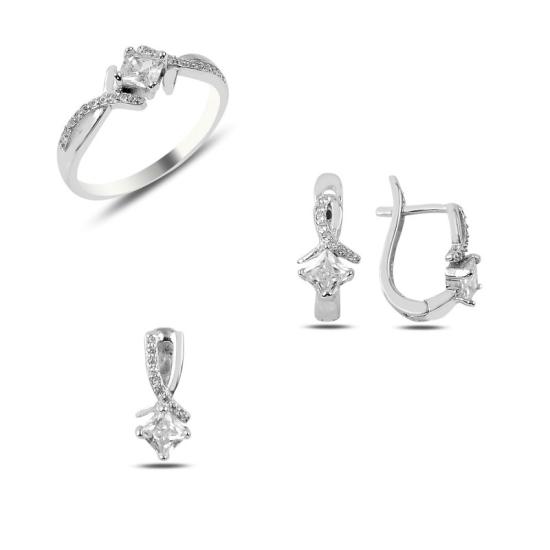 Wolesale Square CZ Solitaire Set