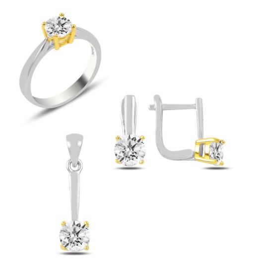 Wolesale CZ Solitaire Dual Color Set