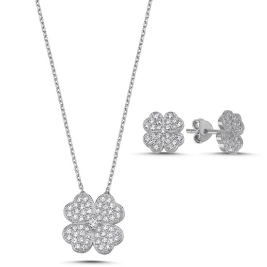 Wolesale Heart in Clover CZ Set