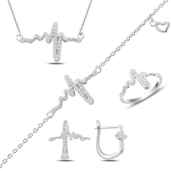 Wolesale Heart & Heartbeat CZ Set