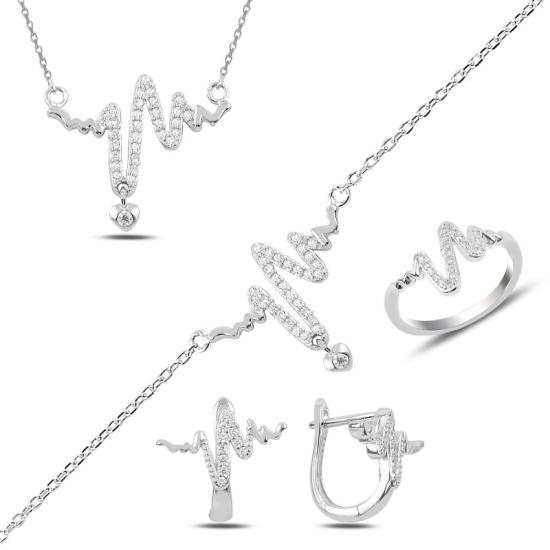 Wolesale Heart & Heartbeat CZ Set