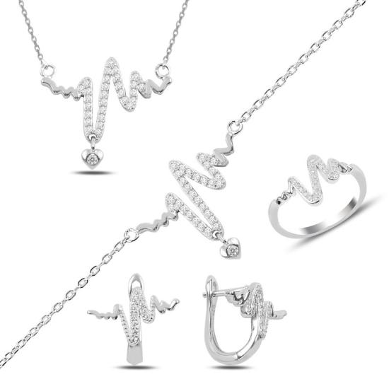 Wolesale Heart & Heartbeat CZ Set