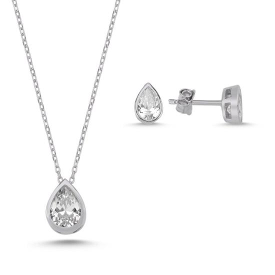 Wolesale CZ Solitaire Teardrop Set