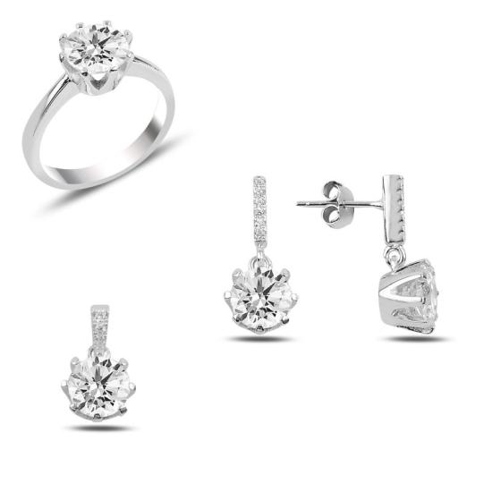 Wolesale CZ Dangle Solitaire Set