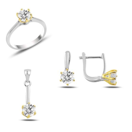 Wolesale CZ Solitaire Dual Color Set