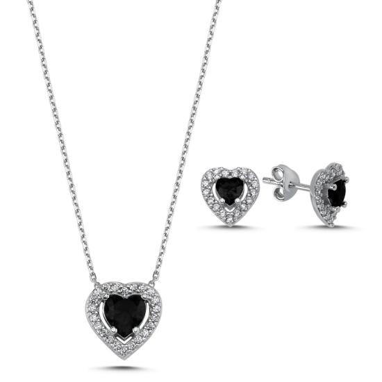 Wolesale Heart Colored CZ Halo Solitaire Set