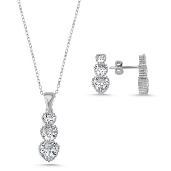 Wholesale Trickle Heart CZ Set