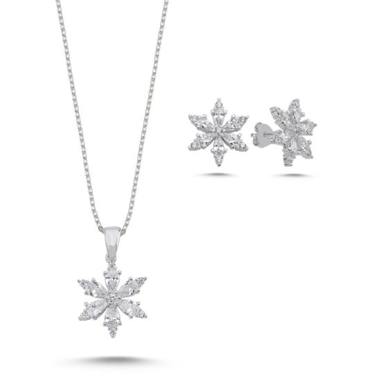 Wolesale Lotus Flower Teardrop CZ Set