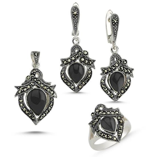 Wolesale Marcasite Set of Pendant, Ring and Earrings