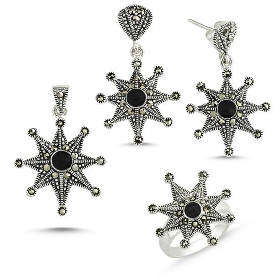 Wolesale Marcasite Set of Pendant, Ring and Earrings