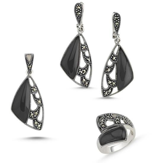 Wolesale Marcasite Set of Pendant, Ring and Earrings