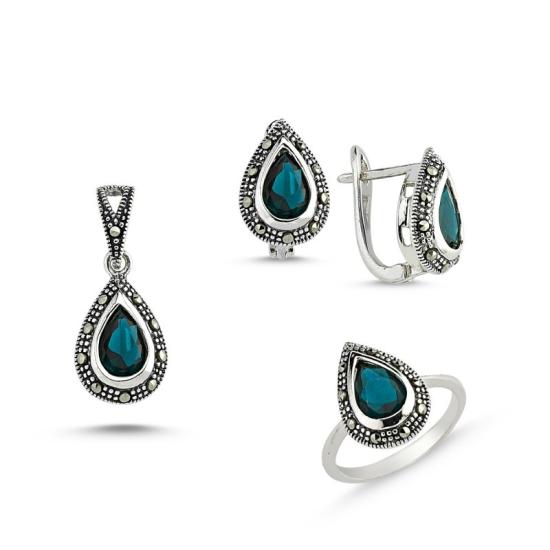 Wolesale Marcasite Set of Pendant, Ring and Earrings