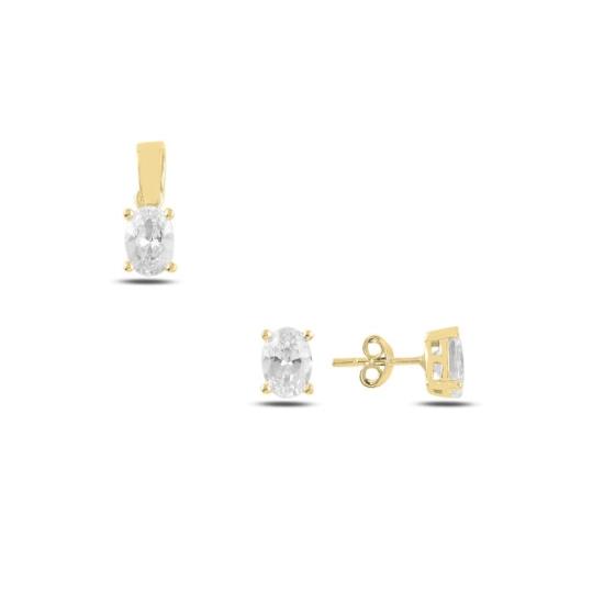 Wolesale Solitaire Oval CZ Stud Set