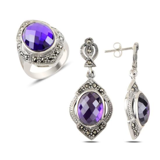 Wolesale Amethyst CZ & Marcasite Set