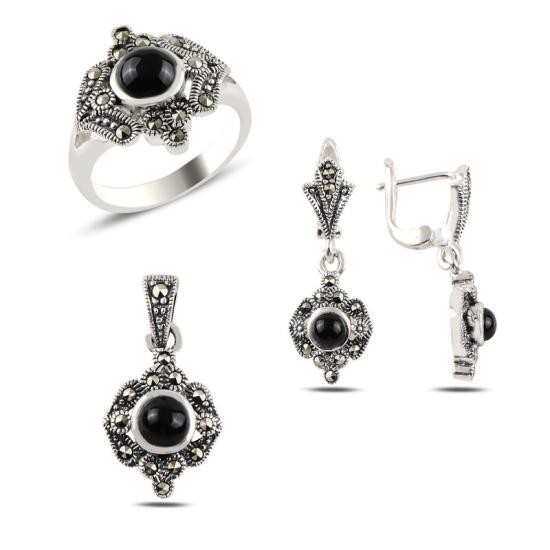 Wolesale Oniks & Marcasite Set