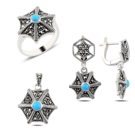 Wolesale Turquoise & Marcasite Set