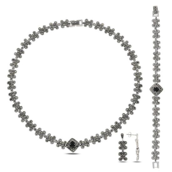 Wolesale Marcasite & Onyx Set