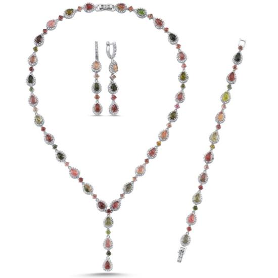 Wolesale Natural Tourmaline Bridal Set