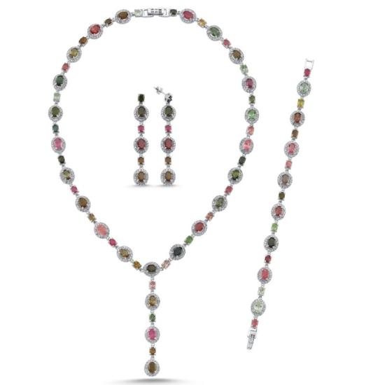 Wolesale Natural Tourmaline Bridal Set