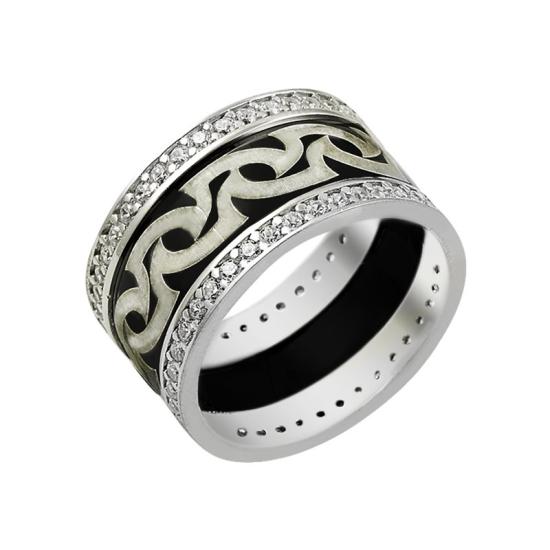 Toptan CZ Laser Etched Band Ring