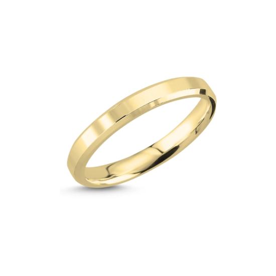 Toptan 3mm Beveled Edge Flat Plain Band Ring