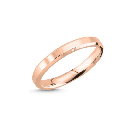 Toptan 3mm Beveled Edge Flat Plain Band Ring