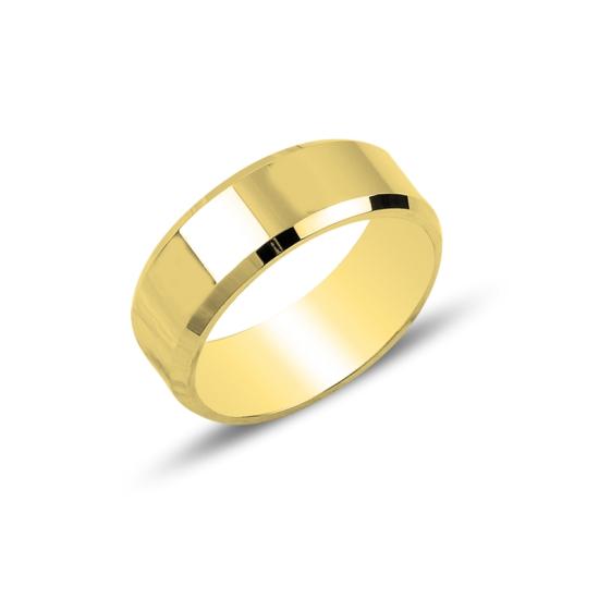 Toptan 6mm Beveled Edge Flat Plain Band Ring