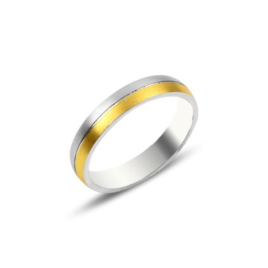 Toptan 4mm Dual Color Flat Plain Band Ring