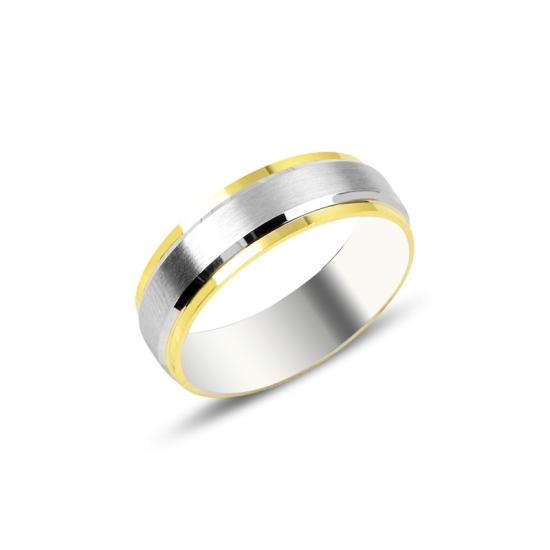 Toptan 6mm Dual Color Flat Plain Band Ring