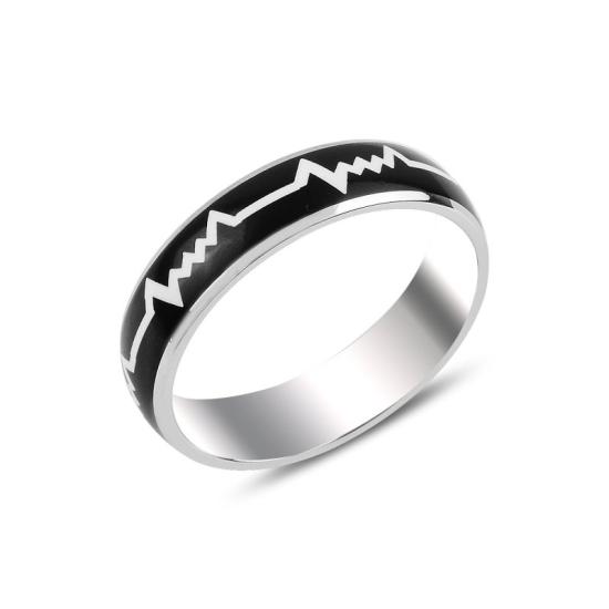 Toptan Heartbeat Enamel Band Ring