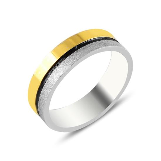 Toptan Sandblasted Dual Color 6mm Band Ring